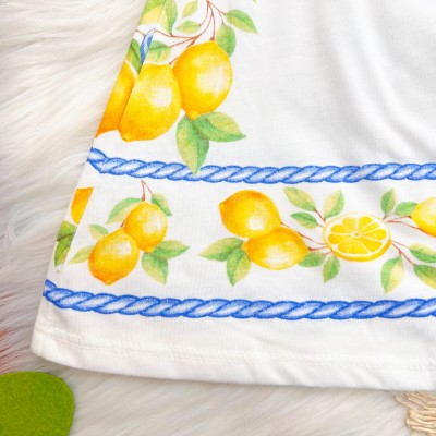 Vestido Manga Flare Limões - Off White